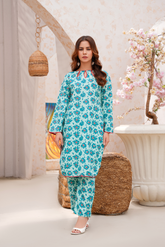 Teal Premium Lawn Ready To Wear 2PC - 412