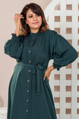 Comfortable green maxi dress for daily wear – lightweight and breathable frock for women in Pakistan