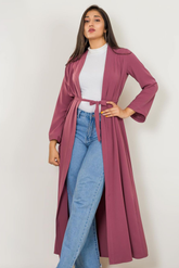 Magenta shrug abaya for women – long shrug in bold color from shrug abaya online Pakistan collection