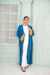 Leya Cerulean blue Long Shrug - 350