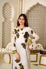 Lavinia Creamy Hand-Worked Long Shirt - 357