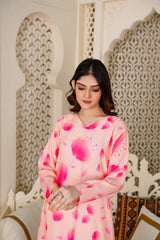 Gemma Pink Floral V-Neck Long Maxi - 360