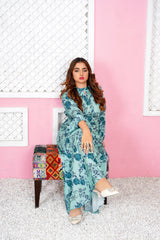 Nyota Front Plate Pastel Color Floral Maxi - 364