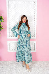Nyota Front Plate Pastel Color Floral Maxi - 364