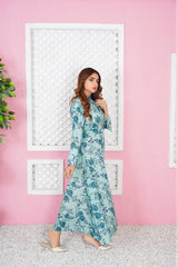 Nyota Front Plate Pastel Color Floral Maxi - 364