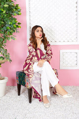 Chiara: Maroon Shrug With Creamy Leaf - 368