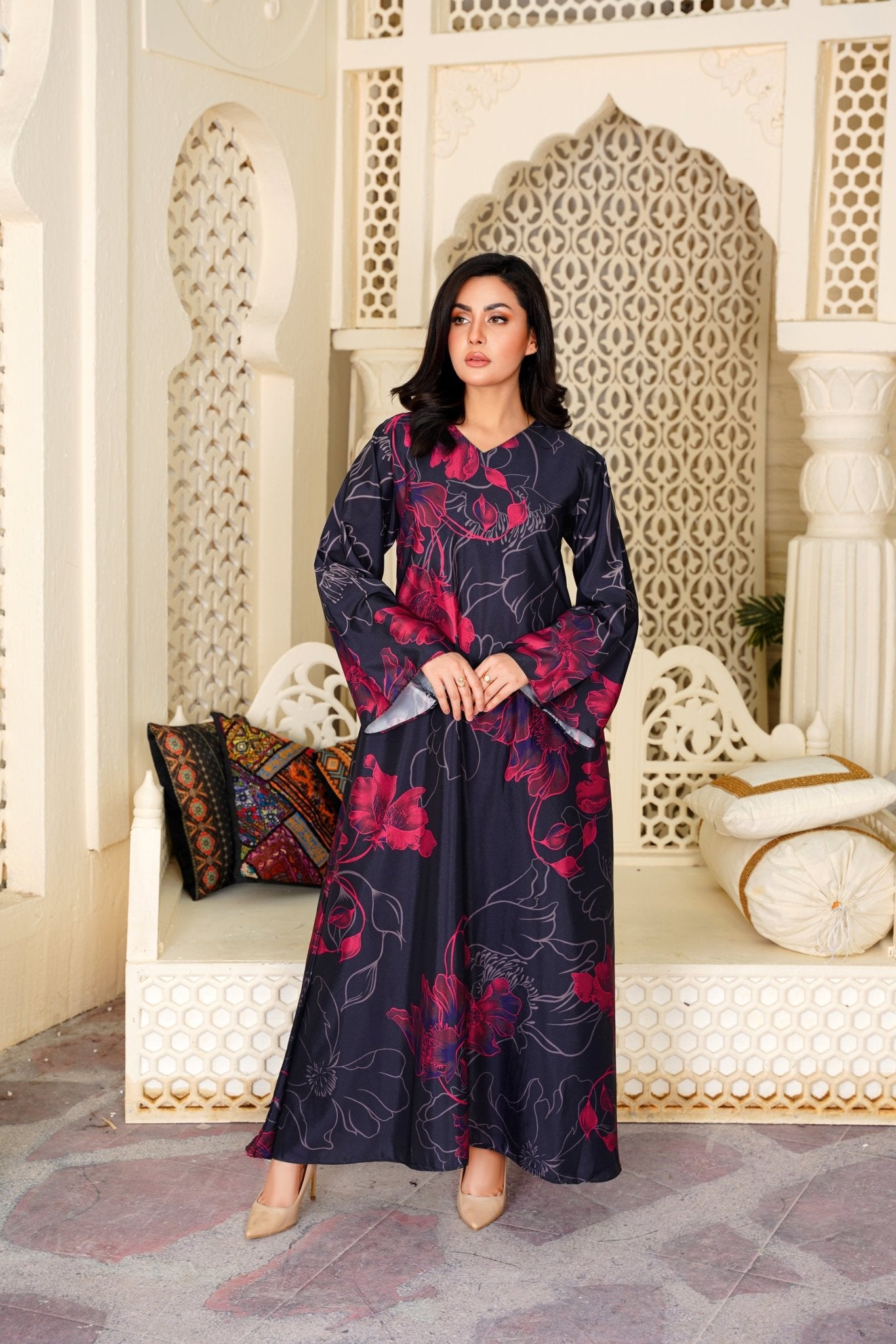 Black & Red Long Frock Design Stylish Printed Kameez for Girls | Athena Athenapparels Black & Red Long Frock Design Stylish Printed Kameez for Girls | Athena Athenapparels