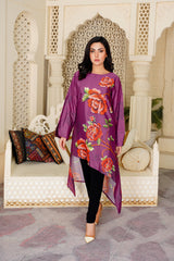 Vasiliki: Side Cut Floral Long Shirt - 374