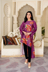 Vasiliki: Side Cut Floral Long Shirt - 374