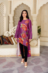 Vasiliki: Side Cut Floral Long Shirt - 374