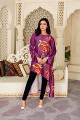 Vasiliki: Side Cut Floral Long Shirt - 374