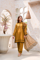 Camel Color Premium Lawn Ready To Wear - 420