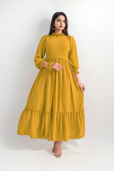 Roma: Mustard: Solid Color Maxi - 426