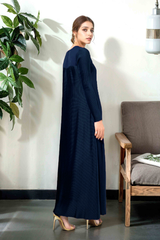 Orla: Navy Blue Plated Maxi With Hand Embellishment - 463