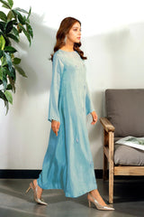 Lyra: Sky Blue Long Dress With Crystal Hand Embellishment - 469