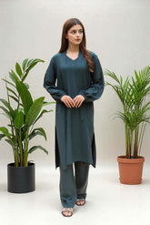 Maya: Peacock Green Co-Ord Set 2PC - 483
