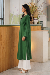 Potolomy: Green Color Dress With Crystal Hand Embellishment - 502