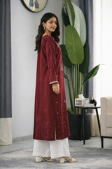 Keres: Maroon Color Dress With Hand Embroidered - 505