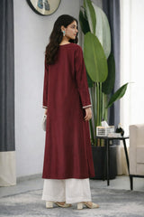 Keres: Maroon Color Dress With Hand Embroidered - 505