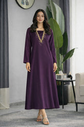 Bronte: Plump Color Dress With Hand Embroidered - 506