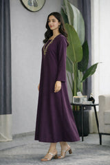 Bronte: Plump Color Dress With Hand Embroidered - 506