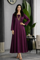 Bronte: Plump Color Dress With Hand Embroidered - 506