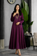 Bronte: Plump Color Dress With Hand Embroidered - 506