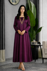 Bronte: Plump Color Dress With Hand Embroidered - 506