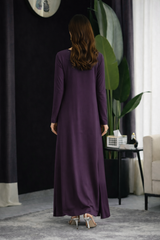 Oriana: Purple Dress With Hand Embroidered - 509