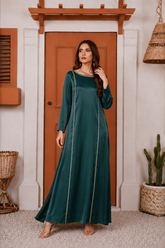 Arakne: Long Silk Dress With Crystal Hand Embellishment - 529