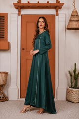 Arakne: Long Silk Dress With Crystal Hand Embellishment - 529