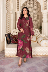 Aero: Hand-Worked Printed Long Dress - 537