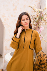 Camel Color Premium Lawn Ready To Wear - 420