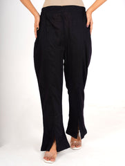 Black Bottom Pant Style With Pocket - AT-005-BL