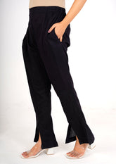 Black Bottom Pant Style With Pocket - AT-005-BL