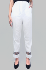 Women's White Pant With Pockets - AT-007-PP