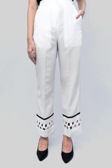 Women's White Pant With Pockets - AT-009-WHT