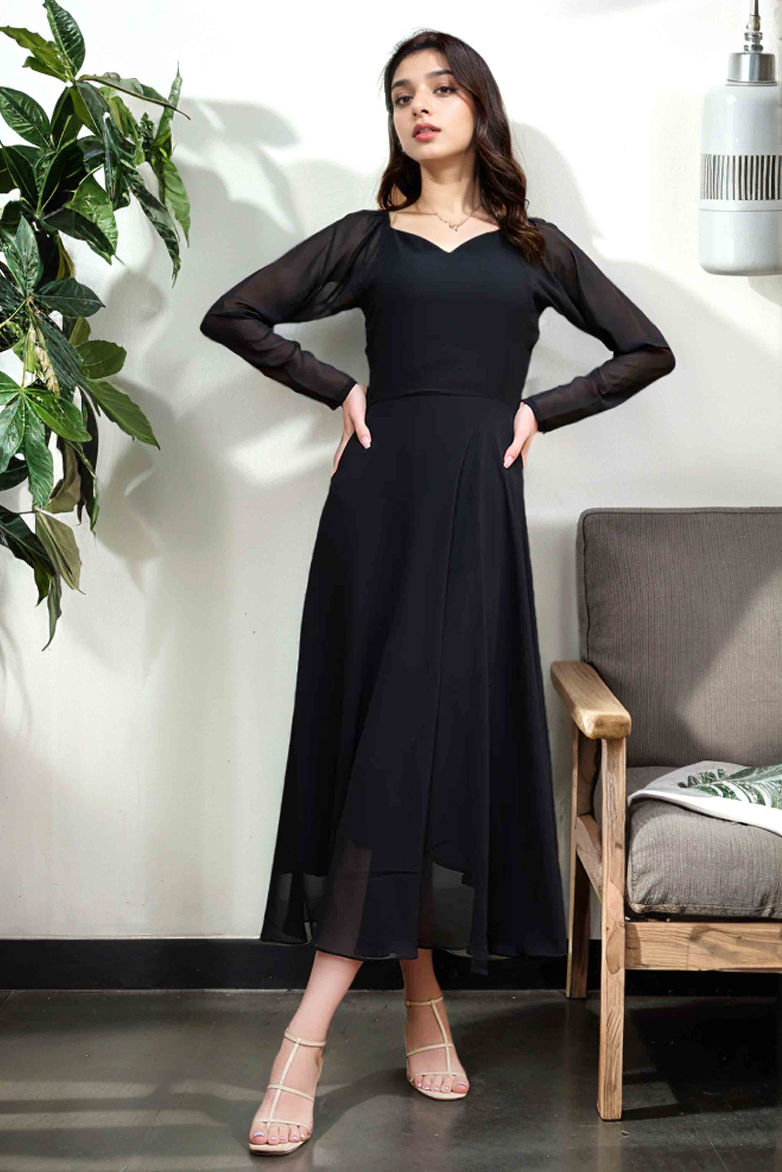 Elegant Black Chiffon Frock Design Trendy Black Gown & Maxi Athenapparels Elegant Black Chiffon Frock Design Trendy Black Gown & Maxi Athenapparels