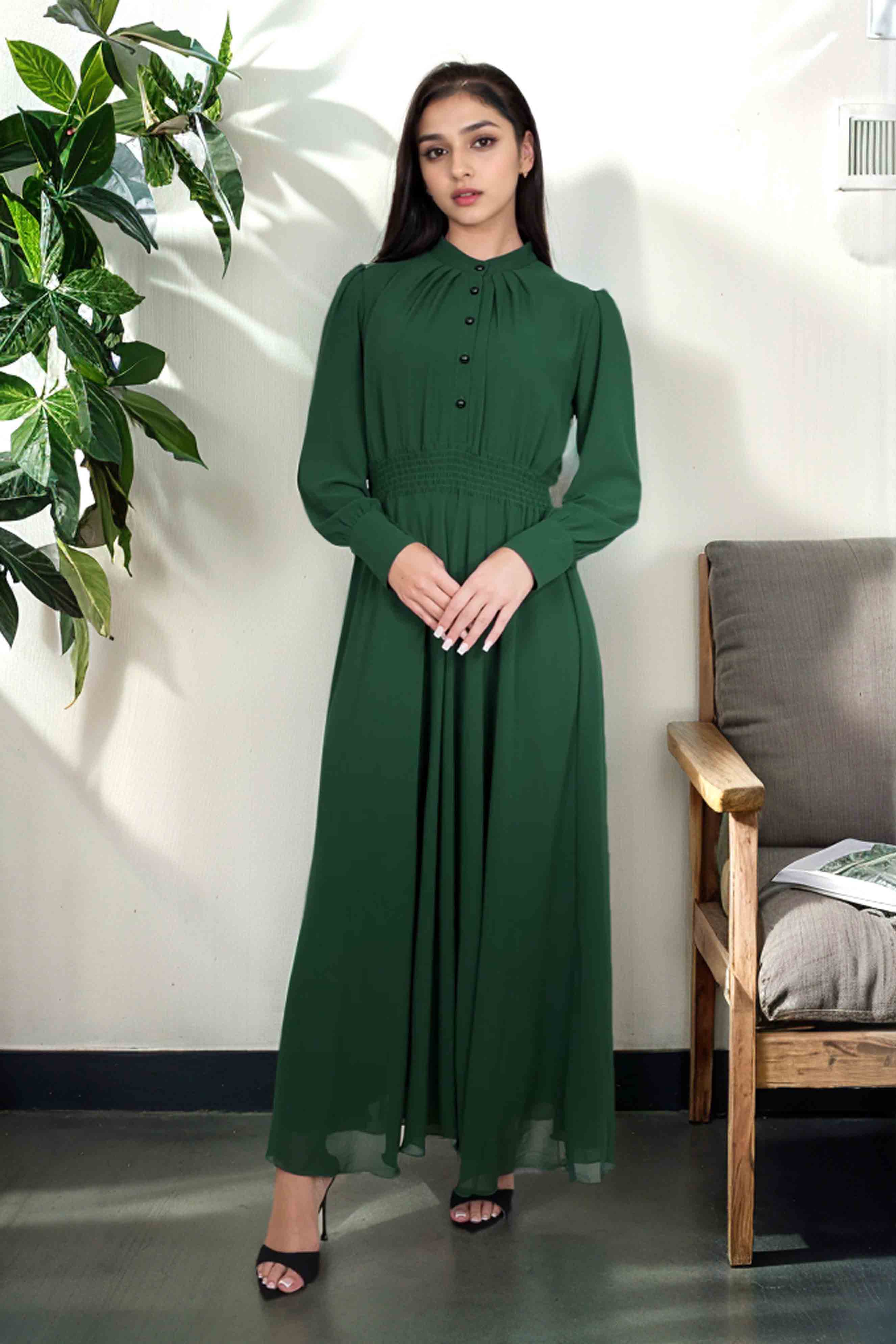 Green Chiffon Frock Western Style Frock Design 2025 for Women Athenapparels Green Chiffon Frock Western Style Frock Design 2025 for Women Athenapparels