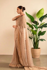 Delia: Champagne Color Premium Silk Saree - 496