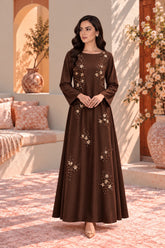 Fenix: Dark Brown Color Dress With Hand Embellishment - 551