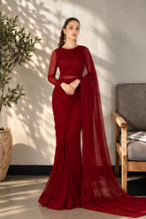 Lexi: Maroon Premium Chiffon Saree - 550