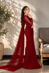 Lexi: Maroon Premium Chiffon Saree - 550