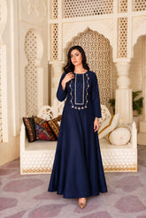 Bernice: Navy Blue Color Dress With Hand Embellishment - 545