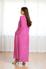 Nykee: Baby Pink Long Dress With Crystal Hand Embellishment - 474