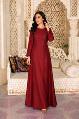 Ozias: Maroon Color Dress With Hand Embellishment - 543