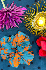 Printed Scrunchies - Teal Green 002