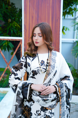Rosina: Black And White Long Shirt With Laces - 440