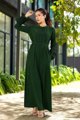 Green Long Maxi With Flare Sleeves - 329