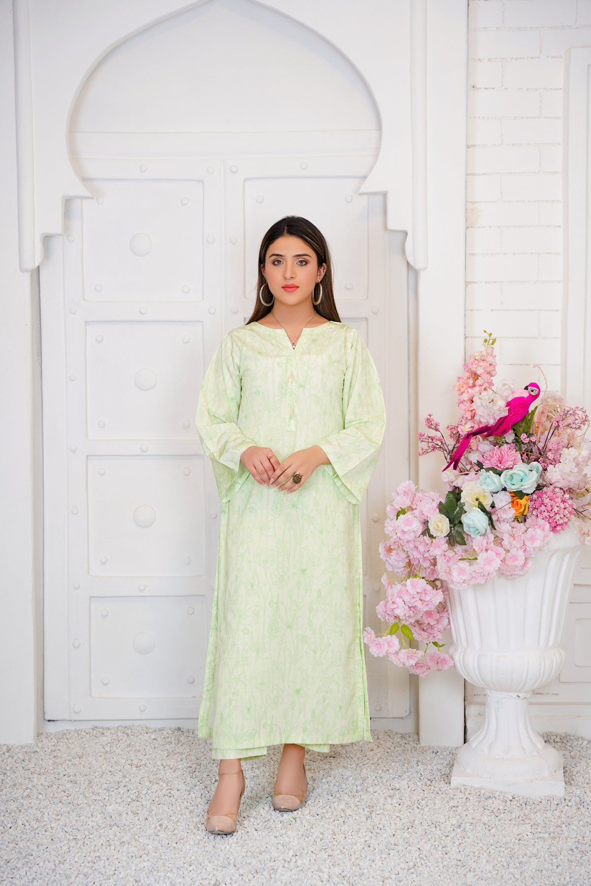 Karil Pale Green Two Piece Dress - 338